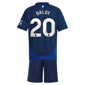 Camisola Manchester United Dalot 20 Criança Equipamento Alternativa 2024-25 Manga Curta